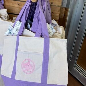Trader Joes Tote Bag Lavender Canvas Large 20” x 15” New